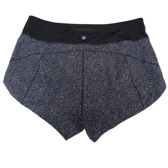 Athleta Women's Run with It 3” Shorts Black & White Marled Pattern Size Medium - Picture 2 of 10